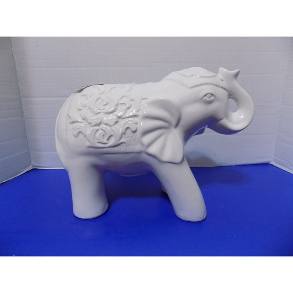 New Ceramic Lucky Elephant Piggy Bank Figurine Sculpture Home Decor Gift - Picture 5 of 5